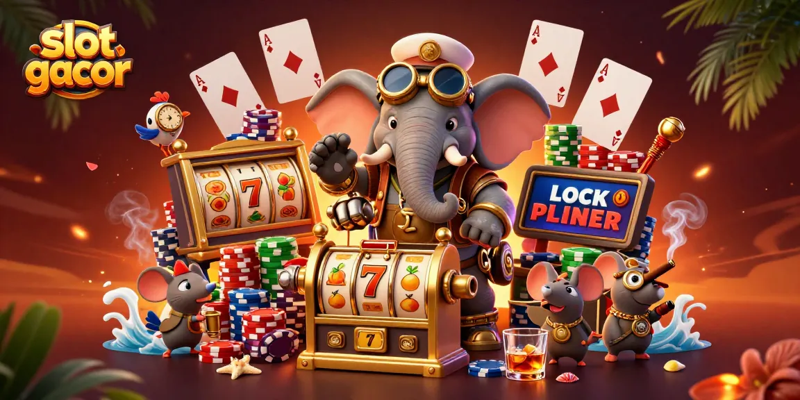Play slot gacor with 3D steampunk characters winning at a vibrant casino game.
