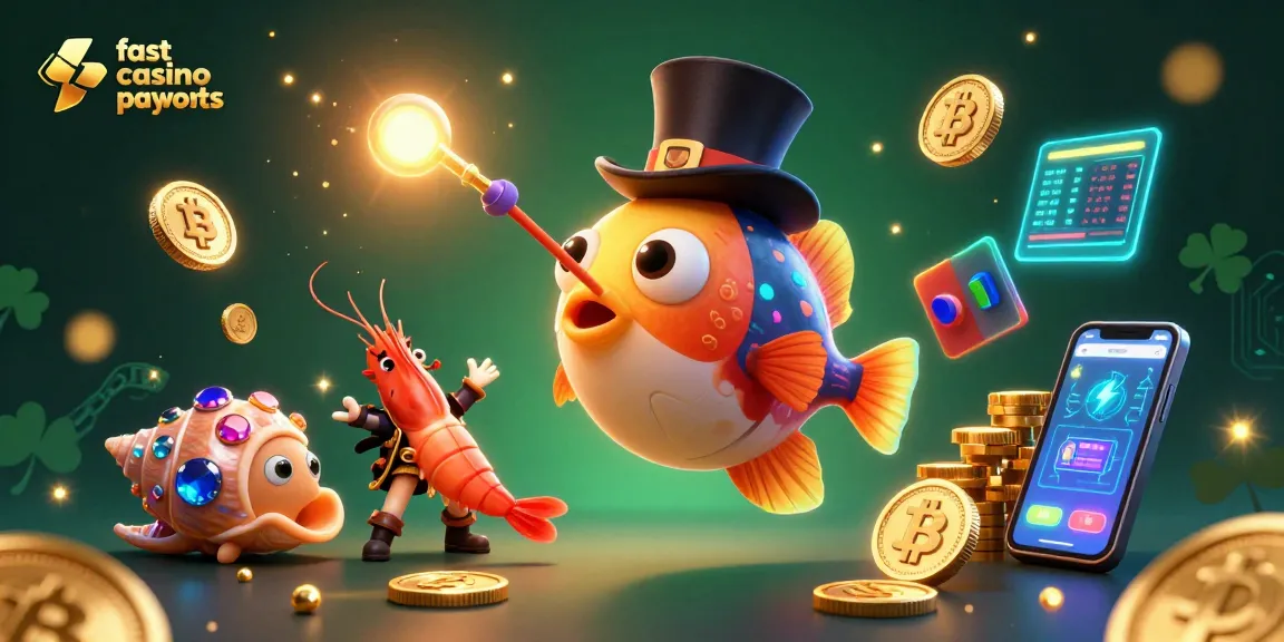 Experience fast casino payouts with vibrant 3D cartoon characters using shiny crypto coins and illuminated gaming elements.